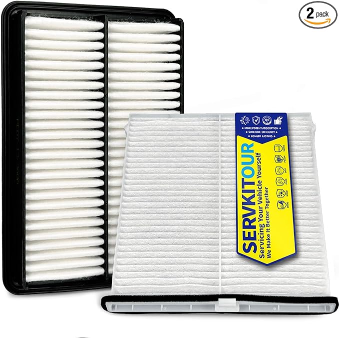 Engine cabin Air Filter Set for CX-5 CX5 (2013-2024) 2.0L/2.5L Gas (NOT TURBO) Naturally Aspirated, for Mazda 3 (2014-18), for Mazda 6 (2014-21) 2.5L Not Turbo, KD4561J6X, PE07133A0A
