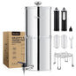 IceJoy 0.01μm Ultra-Filtration Gravity Water Filter System, 2.25G Stainless Steel Countertop Purifier with 4 Filters, Water Level Spigot & Stand, Reduce Fluoride & Chlorine, NSF/ANSI 42