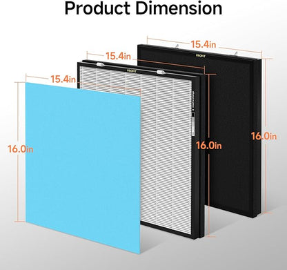 1-Set RFM80 Replacement Filter Compatible with Max Purifier (Model OVHM80), 1×Filter, 1×Activated Carbon Filter and 3×Pre-Filters