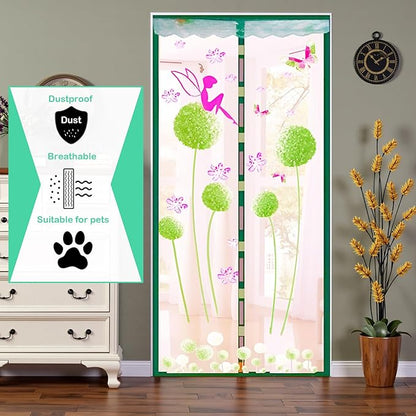 Door Mesh Screen with Magnet, Fly Hanging Temporary Magic Patio Heavy Duty Front Back Screen Magnetic Closure, Portable French Net for Door to Keep Bugs Out Doorway Curtain 35x83 in