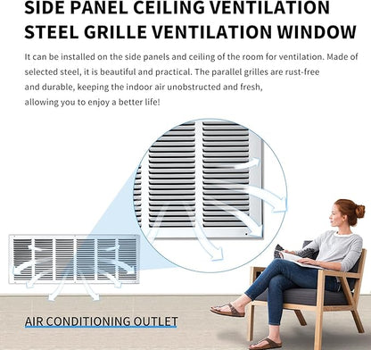 30x10 Return Air Grille(Duct Opening Size),Air Return Vent Cover,Flat Vent Cover,Rejillas De Aire Acondicionado Para Casa,Return Air Grilles,Outer Dimensions:31.75"Wx11.75"H(30"W x 10"H, Duct Opening)