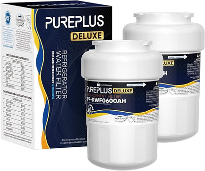 PUREPLUS NSF/ANSI 401, 53, 42 & NSF P473 Certified Replacement for HDX FMG-1, PL-100, WFC1201, PC75009, RWF1060, RWF0600A, 469991 Refrigerator Cartridge,2Pack