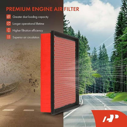 A-Premium Pre-oiled Engine Air Filter Compatible with Chevy, GMC & Cadillac Models - Silverado, Suburban, Tahoe, Cheyenne, Sierra, Yukon, Escalade, Avalanche, C3500HD