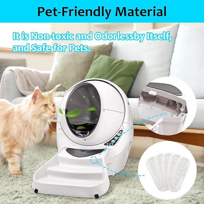 2026 Upgrade 5pcs Ceiling Fan Filters for Blades Easy-Stick Strong Fixity Activated Coconut Carbon Fan Filter for Ceiling Fan, Universal Fan Blade Air Fresh Purifier Cat Litter Box Filter, White