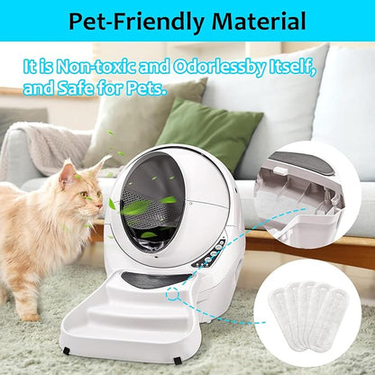 2026 Upgrade 5pcs Ceiling Fan Filters for Blades Easy-Stick Strong Fixity Activated Coconut Carbon Fan Filter for Ceiling Fan, Universal Fan Blade Air Fresh Purifier Cat Litter Box Filter, White