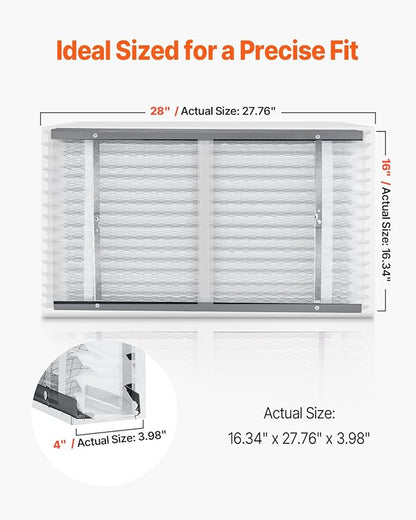 VEVOR 16x28x4 Furnace Air Filter, MERV 13 Pleated HVAC AC Replacement, Electrostatic 12-Month Air Cleaner, 2-Pack (Actual Size: 16.34x27.76x3.98 in), for Improving Home Indoor Quality
