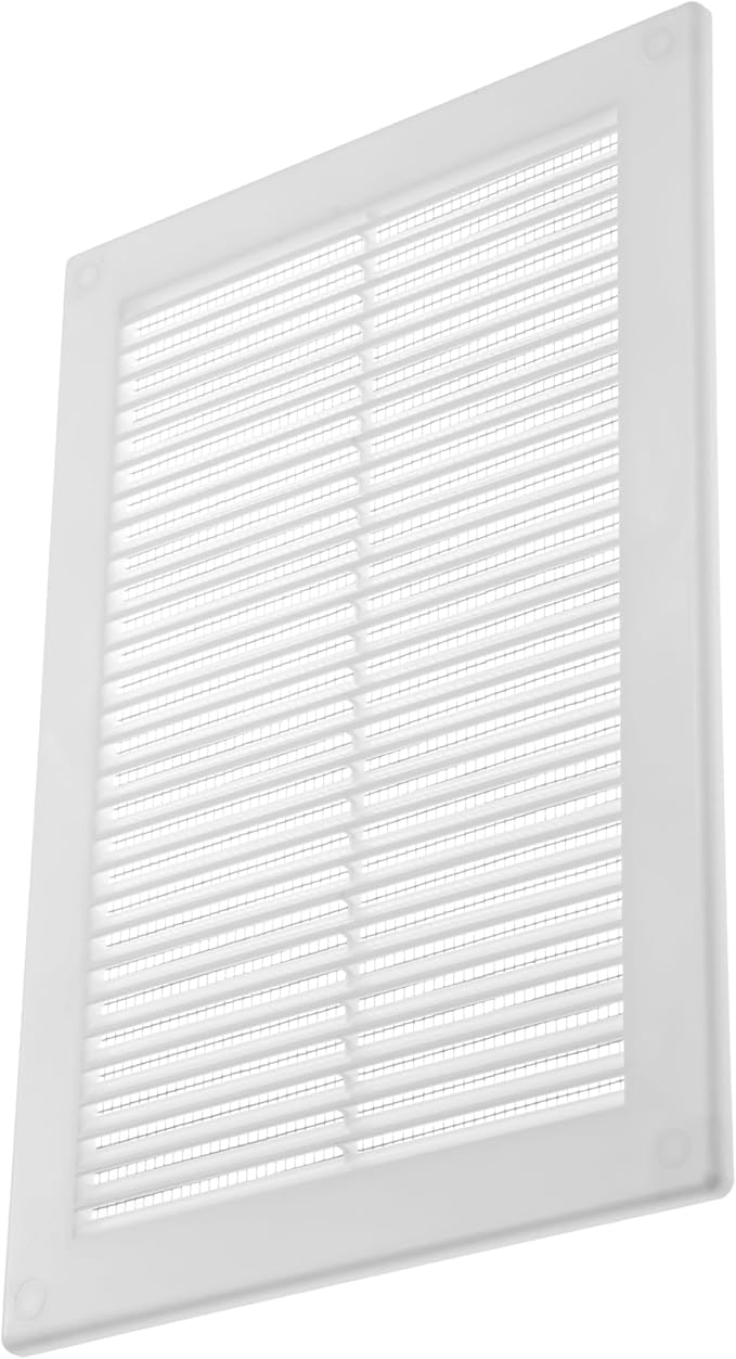 Vent Systems 6" x 10" Inch (Opening Dimensions) - Pack of 50 - Plastic White Soffit Vent Cover - Flat Rectangular Air Vent Grille - Air Vent Deflector - HVAC 8" x 12" Inch (Overall Dimensions)