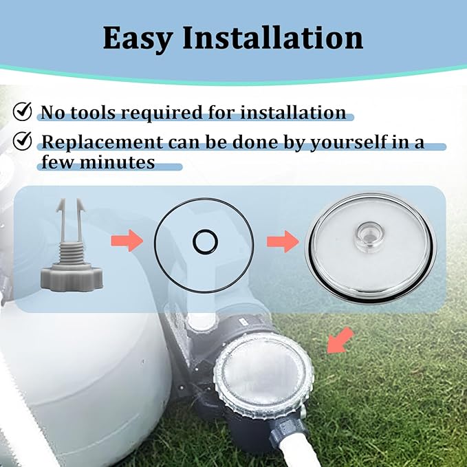 Pool Leaf Trap Cover Lid with O-Ring and Valve Kit for Intex, Replacement Parts for 12 Inch Sand Filter Pumps, Compatible with SF15110, SF70110, SF60110
