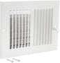 EZ-FLO 8 x 6 Inch (Duct Opening) Air Vent Cover for Wall or Ceiling, Two-Way Ventilation Register, Solid Steel HVAC Register Cover, White, 61661