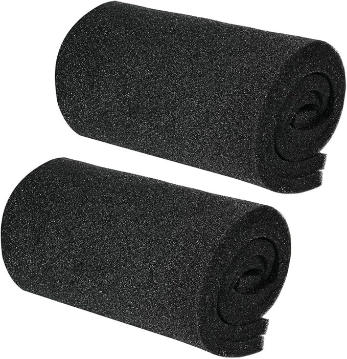 AQUANEAT 2 Pack Aquarium Bio Sponge Filter Media Pad Cut-to-Size Open Cell Foam Sheet for Fish Tank Sump (28" x 11" x 0.5")