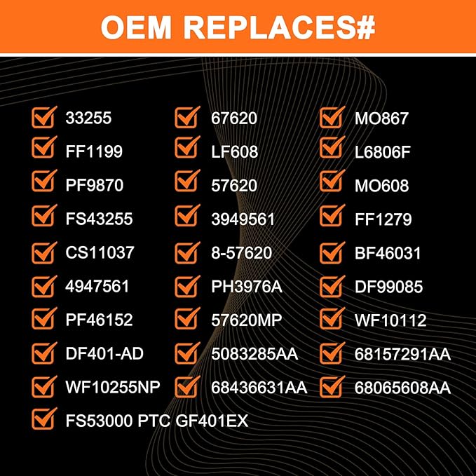 Oil Filter and Fuel Filter Water Separator Set Compatible with Ram 2500 3500 4500 5500 2019 2010 2011 2022 6.7L Diesel Replaces# 68436631AA 68157291AA 5083285AA
