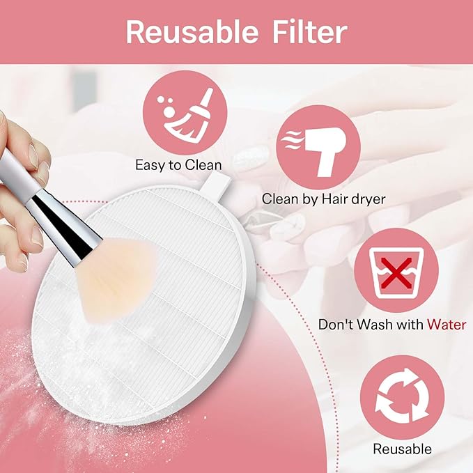 6 Pack HPro Nail Dust Collector Replacement Filters, Compatible with MelodySusie Nail Dust Collectors Models HPro/SProR