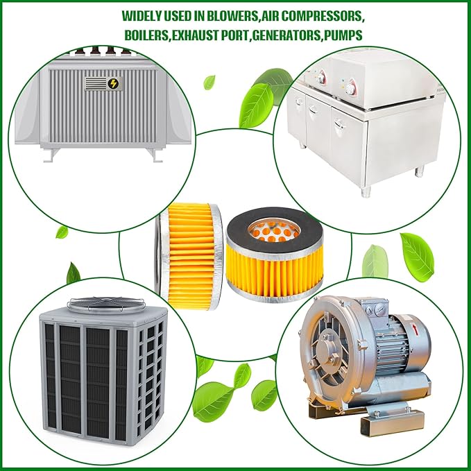 8 Pcs Air Compressor Replacement Filter Elements 2.6 x 1.6 Inch Piston Type Air Compressor Intake Paper Filter Elements