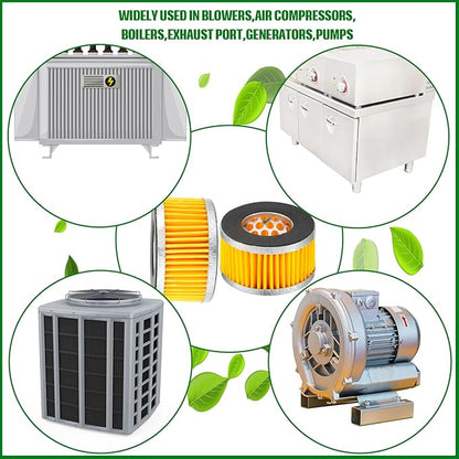 8 Pcs Air Compressor Replacement Filter Elements 2.6 x 1.6 Inch Piston Type Air Compressor Intake Paper Filter Elements