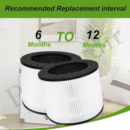 H08 Replacement Filter Compatible with Himox H08 H08P Air Purifier, 3-Stage Filtration H13 HEPA and Activated Carbon, Part # H08P (H08), 2 Pack
