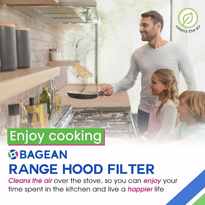 Bagean Stove Hood Vent Filter 11.8" x 14.3" BPS1FA30 - Compatible with NuTone Allure & Broan Range Hood Filter Replacement 99010299 - Fits QS1 QS2 30" Hoods - Blocks Grease & Filters Oven Air (2-Pk)