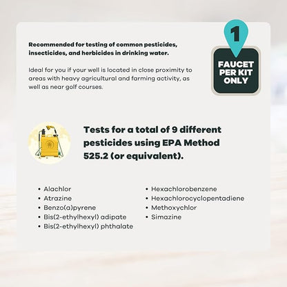 Tap Score Pesticides in Water Test Kit | Specialized EPA Certified Drinking Water Labs | #1 Best Home Water Test 2021-24 NYT Wirecutter | 100% Unbiased