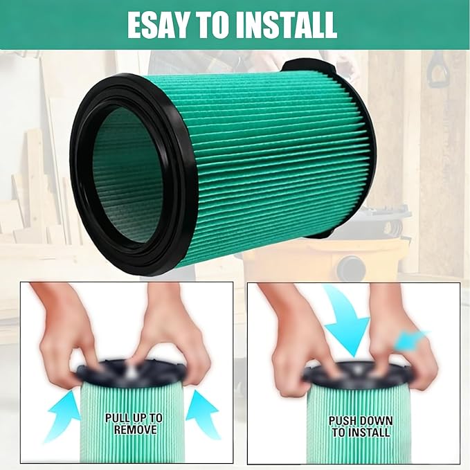 VF6000 5-Layer Replacement Filter for Rigid 5-20 Gallon Wet Dry Vacuums WD5500 WD0671 WD6425 WD7000 WD1280 WD1851 WD1680 WD1956 RV2400A 1400RV RV2600B,Fit for Husky 6-9 Gallon Vacs 1 Pack