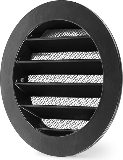 calimaero® WSGB Soffit Vents 4 inch Black Round Grille Vent Cover - Soffit Air Vent with Built-in Insect Screen Mesh Fits Only with Metal Ducts
