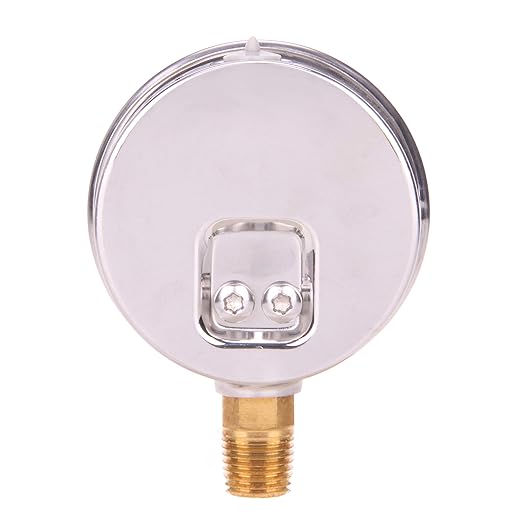 MEASUREMAN Pressure Gauge 1/4 NPT, 0-100psi/kPa Glycerin Filled Pressure Gauge with 2.5 Inch Dial Size and 304 Stainless Steel Case (0-100 psi, Lower Mount)
