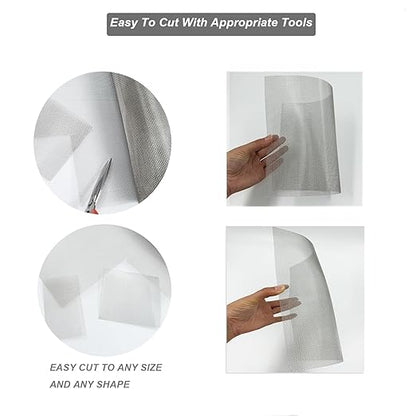 6PACK 304 Stainless Steel Metal Mesh Screen, 12"x8"(30x21cm) Vent Screen, 20Mesh 1mm Hole Fine Wire Mesh Sheet, Easy to Cut for Air Vent, Door, Window, Cage, Filter and DIY Project