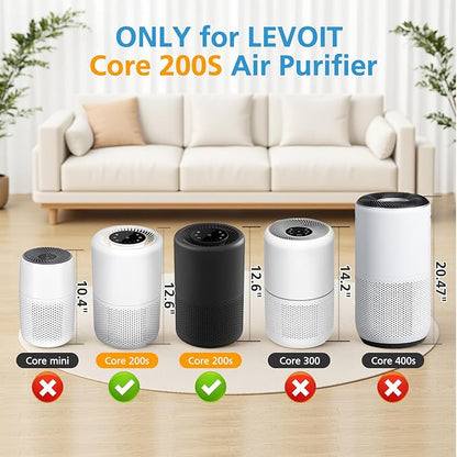 Core 200S-P Replacement Filter Compatible with LEVOIT Core 200S Smart WiFi Air PuriFier, Core 200S-RF Air Filter, 2 Pack