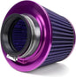 Universal Clamp-On Air Intake Filter, High Performance, Washable Filter, Replacement Air Filter, Flange Diameter 2.5inch/64mm (Purple)