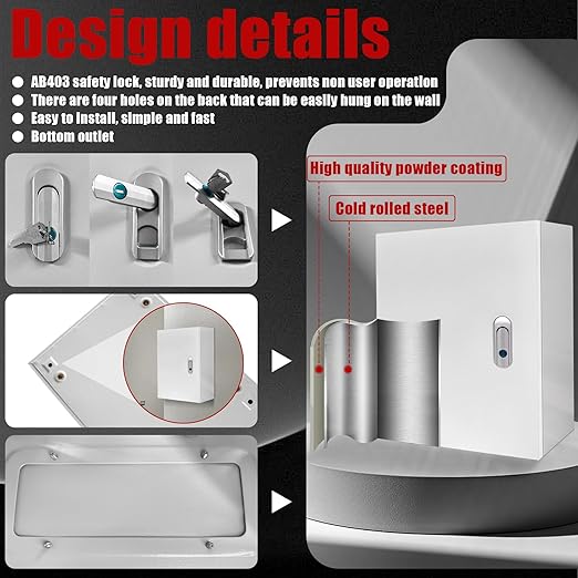Electrical Box 16 x 12 x 8 Inch Indoor Outdoor Electrical Enclosure Box Steel Junction Box Wall Mounted Universal Electrical Project Box with Safety Locks and Mounting Plates
