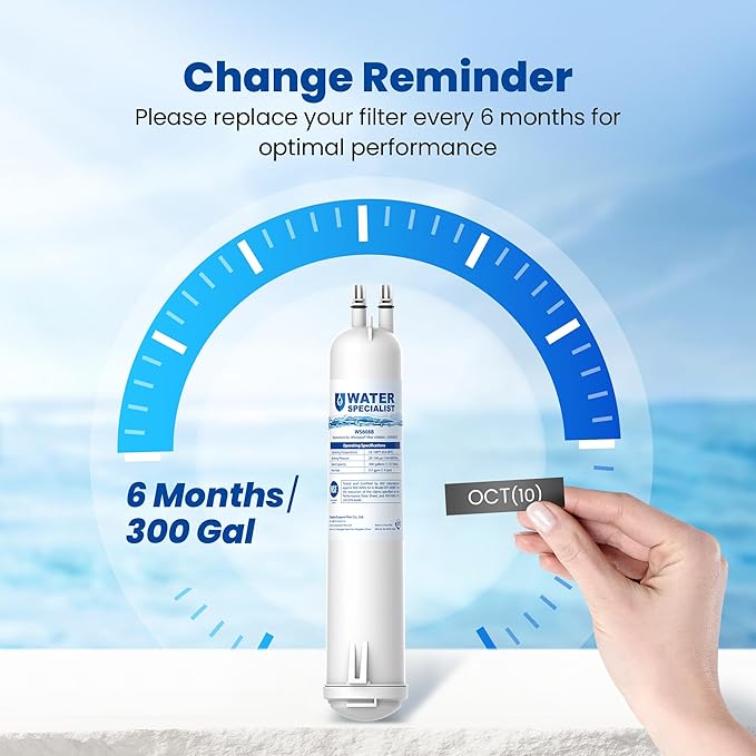 Waterspecialist WS608 Water Filter, Replacement for 4396841, Everydrop® Filter 3, EDR3RXD1, 4396710, Kenmore® 46-9083, 46-9030, Refrigerator Water Filter, 1 Filter