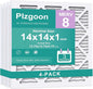 14x14x1 Air Filter MERV 8 (4 Pack) MPR 600 Pleated Air Conditioner HVAC AC Furnace Air Filters Air Cleaning Filter for Home Dust Lint (Exact Dimensions: 13 3/4x13 3/4x3/4 Inches)