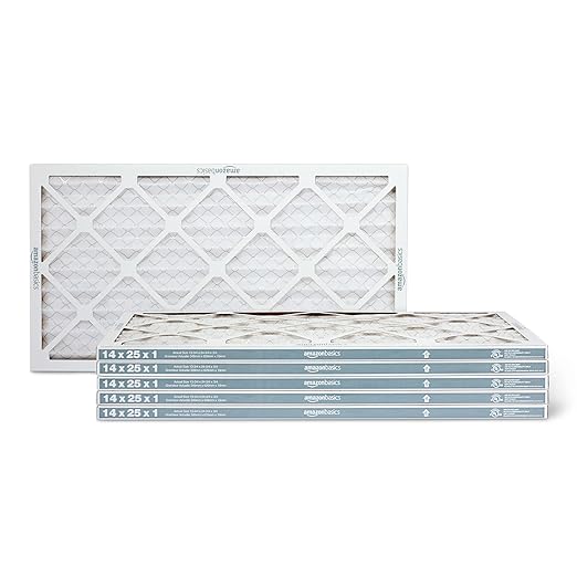 Amazon Basics Merv 5 AC Furnace Air Filter 14x25x1 inches, Pack of 6 (Actual size: 13.75" x 24.75" x 0.75")
