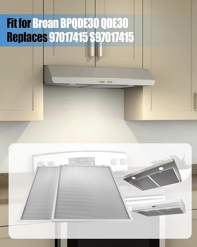 2 Pcs Grease Range Hood Filters Fit for Broan 97017415 S97017415, Aluminum Filters 14 x 13.7 x 0.4 inchs