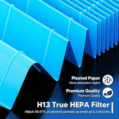 Core 200S Smoke Remover Replacement Filter Compatible with LEVOIT Core 200S and Core 200S-P Smart WiFi Air Purifier, 3-in-1 H13 True HEPA Activated Carbon Filter, Core 200S-RF-SR, Blue, 2 Pack