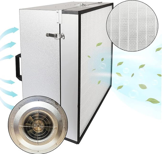 FFU HEPA H14-Filter Laminar Flow Hood Updated FanFilter Unit（Include HEPA Filter）100/ISO Class 5 Cleanroom/Laboratory/Cleanroom/Mushroom Room, Laminar Air Flow Hood(22.6"x22.6"110V)