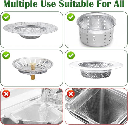 400 Pcs Disposable Mesh Sink Strainer Bags, Kitchen Sink Strainer Mesh Bag for Various Sizes Scalability Non-Clog Filter Bags for Collecting Kitchen Food Waste Leftover Garbage