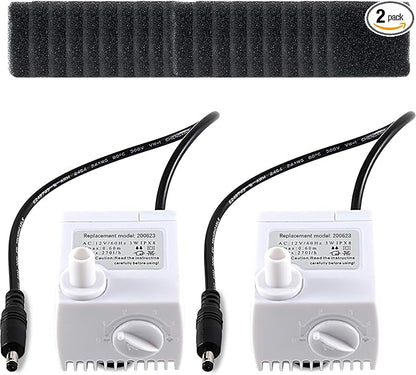 Aero-Garden Pump with 10 Filters, 200623 Pump Fit for Harvest Elite, Bounty, Farm, Extra, Ultra Hydroponics System (2Pack)
