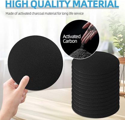 12 Pack Compost Filters for Countertop Bin, 6.7 Inch Charcoal Filters for Compost Bucket, Home Kitchen Compost Bin Pail Filter Relpacement Refill Set