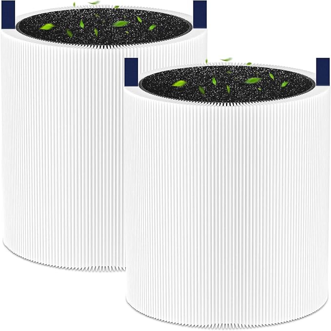 𝟓𝟏𝟏 replacement filter Compatible for Blueair Blue Pure 𝟓𝟏𝟏 Smart Machine, Efficient Particle Dust Pet Dander Filter& Pet Odor Smoke Activated Carbon Filter, 2 Pack(Not Fit for 𝟓𝟏𝟏 𝐀𝐮𝐭𝐨)