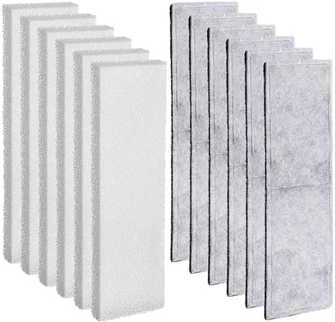 Pangda 12 Pcs Carbon Filter Foam Pads and Foam Filters Compatible with U4 Range of Internal Underwater Sponge Aquarium Underwater Filter Accessories for Internal Replacement Aquarium Fish Tank