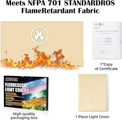 Fluorescent Light Covers - Classroom Covers for Ceiling Lights, 1 PCS 4 x 2 Feet Magnetic Light Filters, Classroom, Office Decor (Warm Yellow)
