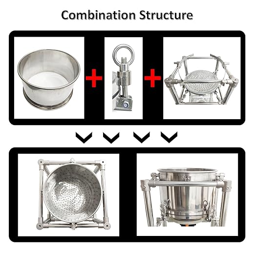 INTSUPERMAI 20L Buchner Funnel Filtering Kit, with 20L Vacuum Flask, Stainless Steel Frame, Negative Pressure Filtration, Split Design, Lab Vacuum Suction Filter for Liquid-Liquid Extraction