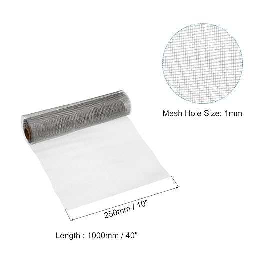 PATIKIL 40" L x 10" W Woven Wire Mesh, 20 Mesh 316L Stainless Steel Air Vent Filter Screen for Window Security Vent Cover Filtration Animals Fence