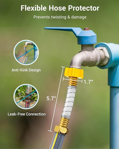 AQUACREST Garden Hose Water Filter for Plants, Greatly Reduces Chlorine, Odor, Improve Plants Health, Ideal for Organic Gardening, Farming and Pets, with Hose Protector