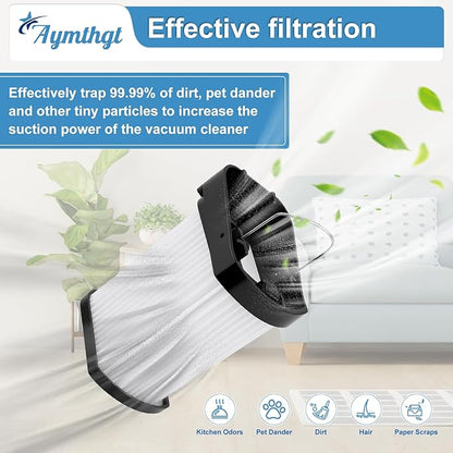 4 Pack WV401 Replacement Filter Compatible with Shark Wandvac Cordless Handheld Vacuum WV400 WV401BL WV401PK WV410BL WV410PR WV410TL QV410QBL, Compare to Part # XFFWV400