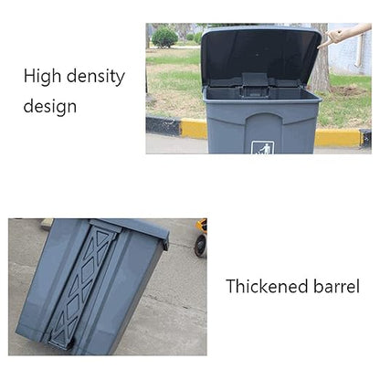 GLigeT Outdoor Trash can Outdoor Sorting Trash can Large Pedal Type Waste bin with lid 11.8 Gallon Plastic Commercial Outdoor Garbage can, 4 Colors Trash Can (Size : Red)
