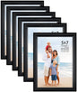 Langdon House 5x7 Picture Frames Set (Black, 6 Pack) Distinguished Edging for Classic Style, Richland Collection