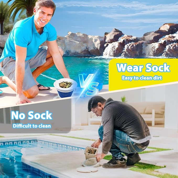 100-Pack Pool Skimmer Socks, Pool Fliter Socks Swimming Pool Skimmer Basket Sock Pool Filter Socks Pool Cleaning Filter Socks Cleans Debris and Leaves for In-Ground or Above Ground Pools