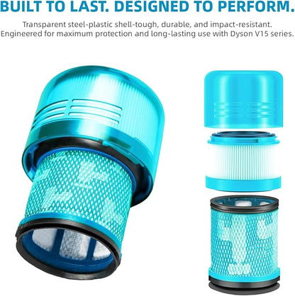 Dyson V15 Filter, 3-Pack Premium True HEPA Replacement Filters Compatible with Dyson V15 Detect, V15 Detect Absolute, V15 Submarine, V15 Detect Filter, V11 Animal Filter, V11 Filter, Part no 970013-02