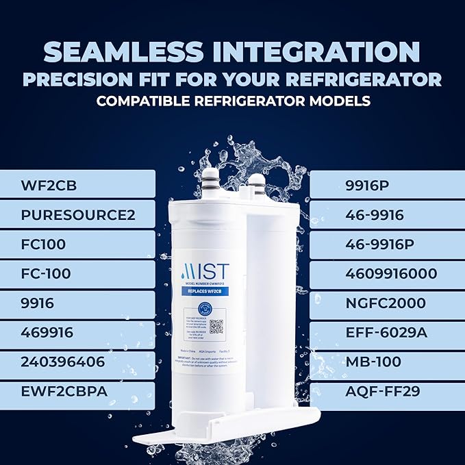 Mist Refrigerator Water Filter Replacement Compatible with WF2CB, PureSource2, FC100, 9916, 469916, 1 Pack