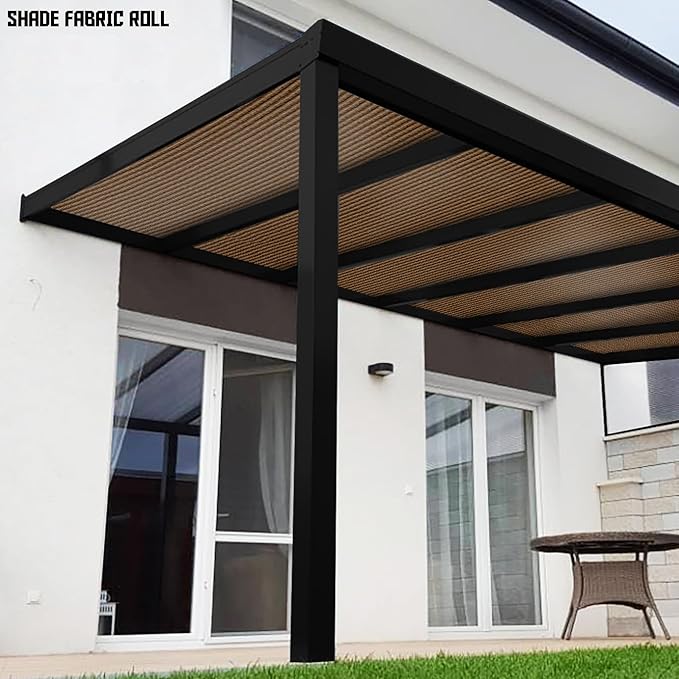 TANG Sun Shade Fabric Roll 8'x129' Shade Cloth for Garden Brown HDPE Mesh Shading Pergola Cover Replacement Canopy, 95% Blockage Sunshades for Outdoor Patio Backyard Plant